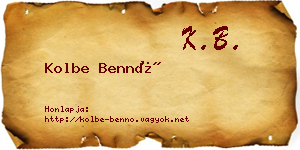 Kolbe Bennó névjegykártya